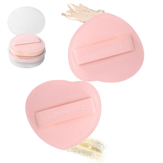 2Pcs Powder Puff Face Soft Makeup Sponge (Pink)